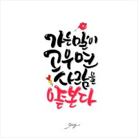 >캘리그라피< 가는말이 고우면?