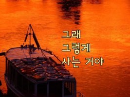 인생 그냥 사는 겁니다.