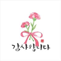 캘리그라피_ 카네이션수채화 그리고 감사합니다