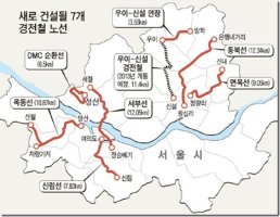서울 경전철 신설 노선도