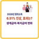 [2026년 중위소득기준 역대최대폭 인상] 어떤 혜택들이 주어지나 이미지