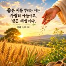 좋은 씨를 뿌리는 이는 사람의 아들이고, 밭은 세상이다. 이미지
