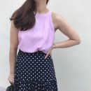 도트 새틴스커트 두가지 컬러와 홀터 블라우스. 디올pk셔츠. 소이나시.센스나시. 패드 린넨티.