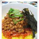 끈끈한 건강음식 나또 김치 비빔밥 이미지