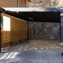 리폼디자인(야간) | 주차장 캐노피 시공과 낡은 대문 리폼 후기