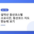 설악산 등산코스별 소요시간, 등산코스 지도 한눈에 보기 이미지