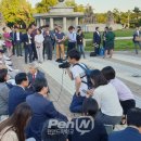 황교안, 승부수 던졌다--靑 앞에서 '문정권 헌정유린 중단, 조국 사퇴', 야당대표 첫 삭발 이미지