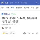 경기 광역버스 44% 입석승차 중단 이미지