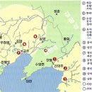 국내 문헌에 기록된 여러가지 패수의 위치 이미지