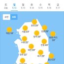 5월 12일 일요일 날씨 이미지