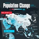 30년 동안 아시아 인구 변화 매핑(1990~2023) 이미지