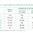 체질량지수(BMI) 계산과 복부비만 여부 이미지