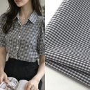 미니 블랙화이트 체크 원단 40수 선염 코튼폴리 잔체크 천원단 이미지