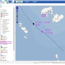 세월호 - 사고시점을 7시 40분으로 할 경우의 항적도 이미지
