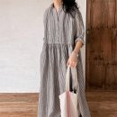 <b>내추럴</b><b>가든</b> 린넨 원피스 레이스 핀턱 숏카라