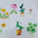 플러스펜 수채캘리 이미지