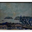 저녁노을을 담은 캔버스 유화 | 광복 80주년 기념, 鄕愁, 고향을 그리다. 제2부 : 애향(愛鄕)-되찾은 땅.