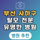 부산 사하구 탈모 전문 병원 두피 탈모관리 잘하는 곳 추천 List