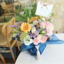 강남 서초 송파 부모님 생신 꽃바구니 추천｜한국적인 보자기 포장 파스텔 꽃바구니 이미지