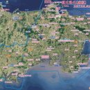 웨이하이 행정구역과 산(山) 한글 위성지도 이미지