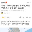 시속 126㎞ 강풍 동반 난마돌, 내일 오전 부산·포항 최근접(오전 10시) 이미지