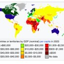 2024년 기준 한국과 일본의 도시별 1인당 GDP 순위 비교 이미지