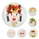 Dishwasher and Microwave Safe High-Fire Ceramic Food Face Plate, 8-1/2" Diameter 이미지