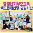 부여군가족센터 중장년기부모교육, 미술치료테라피 백드롭페인팅 후기