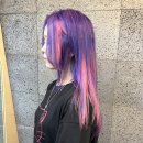 [공지] 홍대미용실 염색 : 어바웃9 그린실장💜 핑크퍼플 디자인염색 시술후기 (페이스라인 포인트 포함)