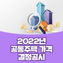 2022년 공동주택 가격 결정공시 이미지