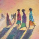 물동이 이고 가는  이미지