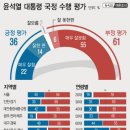 尹 지지율, ‘의료대란·정권심판론’ 탓, 6주 전보다 7%p 내린 36% 이미지