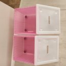 이케아 베슬라(IKEA VESSLA) 바퀴 달린 수납함 핑크 2개 (뚜껑 포함) - 상태 최상 5불 이미지