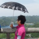 대마도 토요타마 와다즈미 신사와 신하리 자연공원 와룡베이 에보시다케 전망대. 이미지