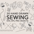 hand drawn sewing bundle - PDF 이미지