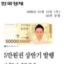 50000원권 지폐 발행 이미지