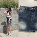 소연세탁 | [판도라핏] 워시드 포인트 스커트│스트레이트 체형 봄 여름 데님 미니스커트 추천 후기 착용샷