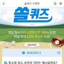 9월 12일 신한 쏠 야구상식 쏠퀴즈 정답 이미지