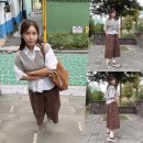 동대문봉제천사 | 서이너이 여성 코듀로이 와이드 팬츠·브라운 핀턱 골덴 7부 바지 코디