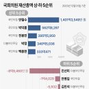 국회의원 재산총액 상·하 5순위 이미지