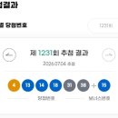 제 1231회차 로또 1등 당첨번호 이미지