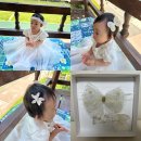 분홍공주 | 백화점판매 핸드메이드 아기 헤어핀 ‘분홍공주 리본핀’ 돌 드레스와 착용 후기