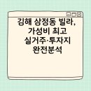 김해제일고등학교 | 김해 삼정동 빌라 매매 – 실거주·투자 모두 잡는 합리적 선택지