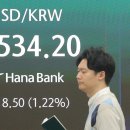 Won-dollar rate exceeds 1,530 for 1st time since 2009 원-달러 환율, 1,530돌파 이미지
