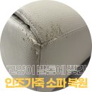 피부앤&옻안타는 천연염색(수지점) | 고양이 발톱에 찢긴 인조가죽소파 복원 퇴거 전 원상복구