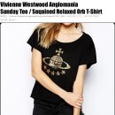 [품절]비비안웨스트우드 시퀸 ORB 나그랑 여성반팔티 / 선데이 티 Vivienne Westwood Anglomania Sunday Tee / Sequined Relaxed ORB T-Shirt 이미지