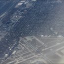 상공에서 내려다본 눈덮힌 미국 시카코... 이미지
