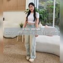 빈티지 워싱 와이드 연청 데님 추천🩵 데일리 페인트 청바지 코디 | 비바브라운