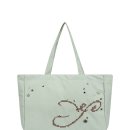 윤프린트 | 여밈 [×윤비누] pixel bag (mint) | 주말 여행 가방으로 픽셀 블록 프린트가 또렷한 에코백