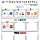 2017년 5월 07일 (일요일) 축구중계 방송편성표 이미지